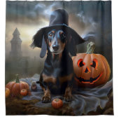 Rideaux De Douche Dachshund Halloween Épouvantable (Devant)