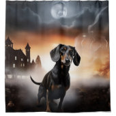 Rideaux De Douche Dachshund Halloween Épouvantable (Devant)