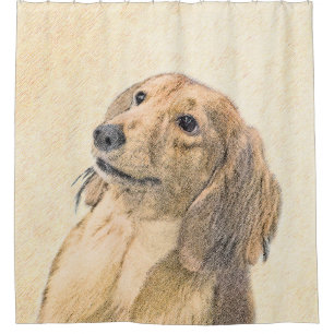 Rideaux De Douche Dachshund (Longhaerien) Peinture - Art Chien origi