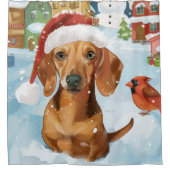 Rideaux De Douche Dachshund Winter Wonderland Christmas Joy (Devant)