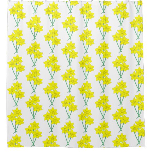 Rideaux De Douche Daffodiles Jaunes Fleurs de printemps Bunch Floral (Devant)