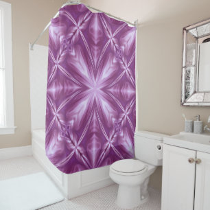 Rideaux De Douche Dahlia Purple Lait Blanc Nuages Abstrait Motif