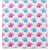 Rideaux De Douche Dahlia Rose, Dahla Bleue, Motif Floral, Fleurs (Devant)