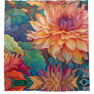 Rideaux De Douche Dahlia Tapisserie florale
