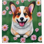 Rideaux De Douche Daisies et Corgi (Devant)