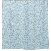 Rideaux De Douche Daisies in white and blue on sea glass (Devant)