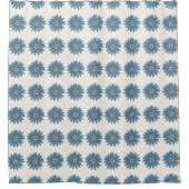 Rideaux De Douche Daisy Bleue Et Crème (Devant)