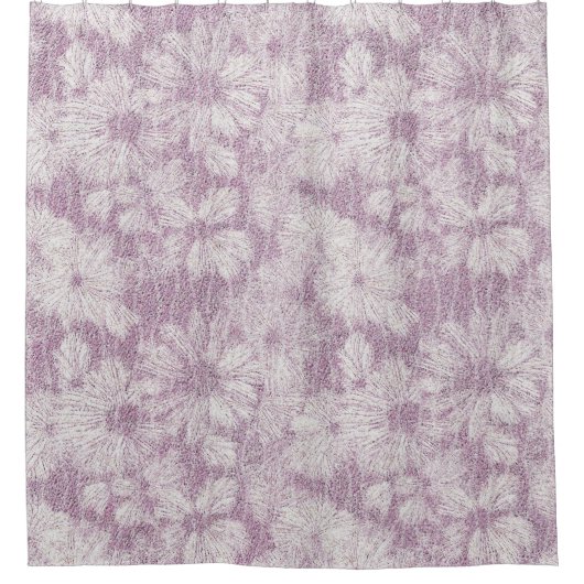 Rideaux De Douche Daisy Brisée Texturée en Relief Douce Lilas (Devant)