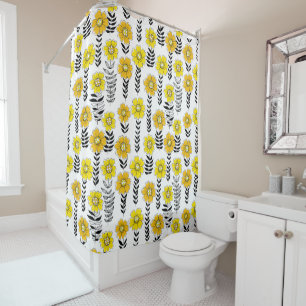 Rideaux De Douche Daisy dooda en jaune et noir