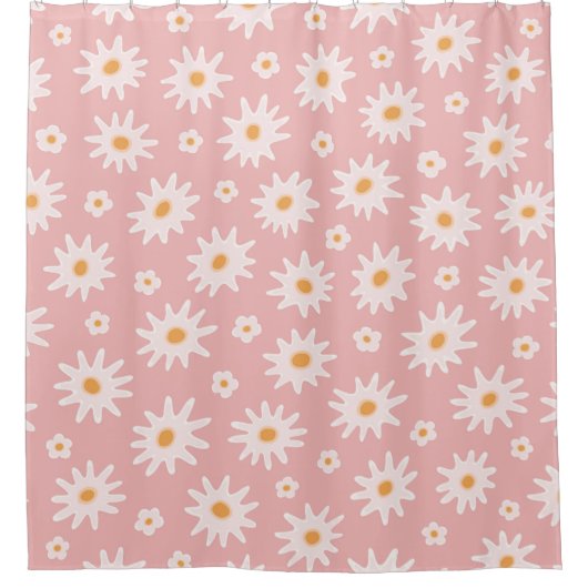 Rideaux De Douche Daisy flowers seamless pattern. Floral backgrounda (Devant)