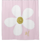 Rideaux De Douche Daisy Rose Blanc Simple Floral Or Personnel (Devant)