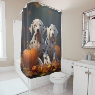 Rideaux De Douche Dalmatian chiot Automne Délice Citrouille