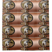 Rideaux De Douche Dalmatien Sortant Du Cadre De Fenêtre, (Devant)