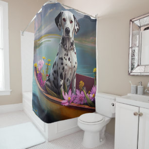 Rideaux De Douche Dalmatien sur une pagaie : Une aventure panoramiqu