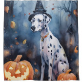 Rideaux De Douche Dalmation d'Halloween avec effroi Citrouille (Devant)