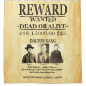 Rideaux De Douche Dalton Gang 💰 Récompense Offert RECHERCHÉ (Devant)