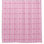 Rideaux De Douche Damas blanc sur rose (Devant)