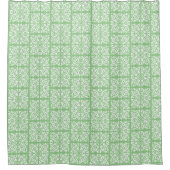 Rideaux De Douche Damas blanc sur vert (Devant)