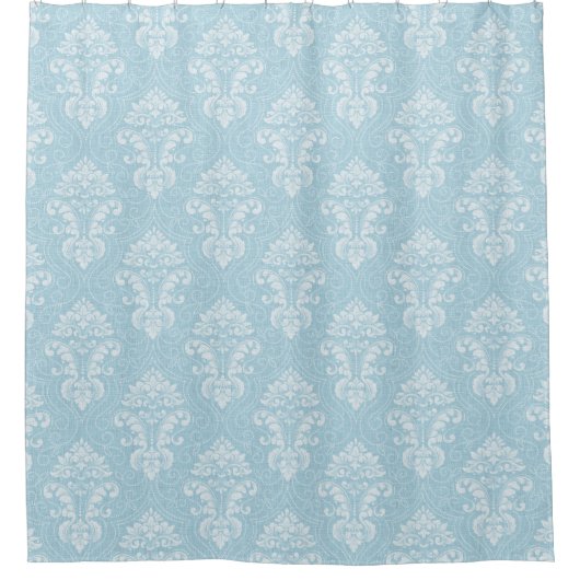 Rideaux De Douche Damas florales blanches (Devant)