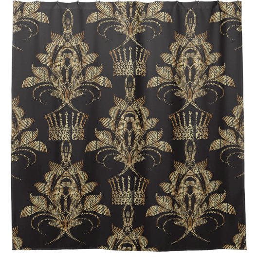 Rideaux De Douche Damas florales brodées : Royal Seamless. (Devant)