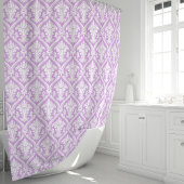 Rideaux De Douche Damas violet et blanc