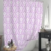 Rideaux De Douche Damas violet et blanc