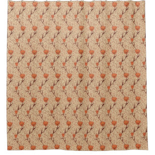 Rideaux De Douche Damassé de tulipe de Nouveau d'art, orange et