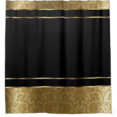 Rideaux De Douche Damassé d'or et conception noire (Devant)