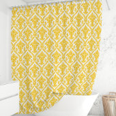 Rideaux De Douche Damassé jaune et blanc