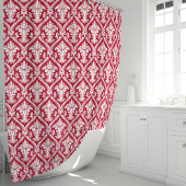 Rideaux De Douche Damassé rouge et blanc