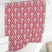 Rideaux De Douche Damassé rouge et blanc