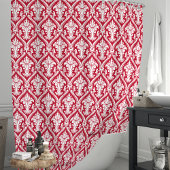 Rideaux De Douche Damassé rouge et blanc
