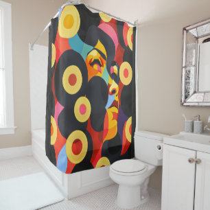 Rideaux De Douche Dame de rêve orange jaune
