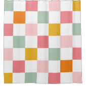 Rideaux De Douche Damier Coloré (Devant)