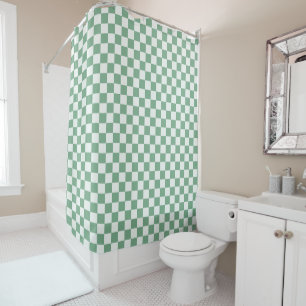 Rideaux De Douche Damier contrôle brume d'eucalyptus