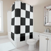 Rideaux De Douche Damier noir et blanc (En situation)