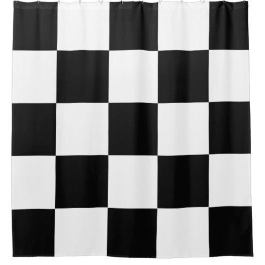 Rideaux De Douche Damier noir et blanc (Devant)