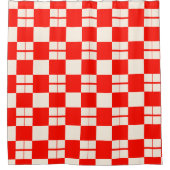 Rideaux De Douche damier rouge et blanc (Devant)