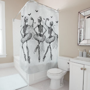 Rideaux De Douche Dancing Skeleton Ballerina Halloween Parties scint