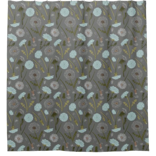 Rideaux De Douche Dandelion Fleurs gris bleu (Devant)