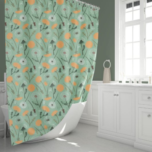 Rideaux De Douche Dandelion Fleurs Orange Floral Modèle