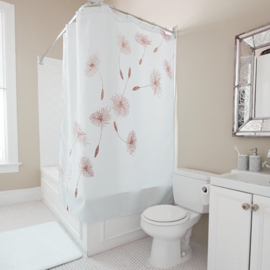 Rideaux De Douche Dandelions en or rose (En situation)