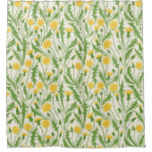Rideaux De Douche Dandelions, vert, jaune et blanc (Devant)