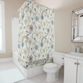 Rideaux De Douche Dandelions Whimsical Rainbow et Botanical (2) (En situation)