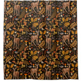 Rideaux De Douche Dans les bois / Cerf d'automne sur noir (Devant)