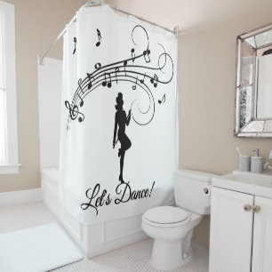 Rideaux De Douche Danse à haut pas Texte personnalisé blanc