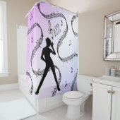 Rideaux De Douche Danse Jazz Violet Clair Musique (En situation)