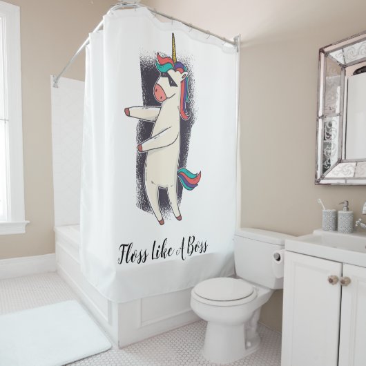 Rideaux De Douche Danse Unicorne Floss (En situation)