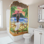 Rideaux De Douche Danseur Hawaïen Sunset Hula (En situation)