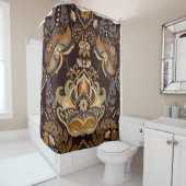 Rideaux De Douche Dark Paisley : Floral Indian Seamless. (En situation)